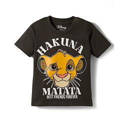 Babyhug Disney 100% Cotton Knit Half Sleeves T-Shirt With Lion King Graphic - Grey