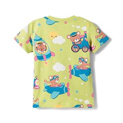 Babyhug Cotton Knit Half Sleeves T-Shirt & Pyjama Co-ord Night Suit With Teddy Bear  Print - Yellow