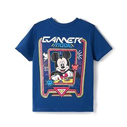 Babyhug Disney Single Jersey Knit Half Sleeves T-Shirt With Front & Back Mickey Mouse Graphics - Navy Blue