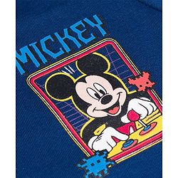 Babyhug Disney Single Jersey Knit Half Sleeves T-Shirt With Front & Back Mickey Mouse Graphics - Navy Blue