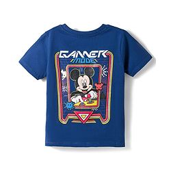 Babyhug Disney Single Jersey Knit Half Sleeves T-Shirt With Front & Back Mickey Mouse Graphics - Navy Blue