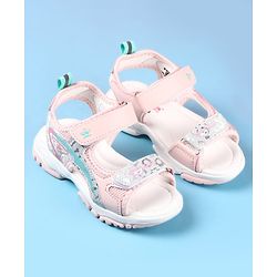 Cute Walk by Babyhug Velcro Closure Sandals with Glitter Print - Pink