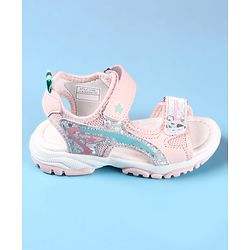 Cute Walk by Babyhug Velcro Closure Sandals with Glitter Print - Pink