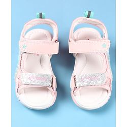 Cute Walk by Babyhug Velcro Closure Sandals with Glitter Print - Pink