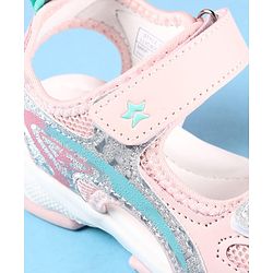 Cute Walk by Babyhug Velcro Closure Sandals with Glitter Print - Pink