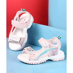 Cute Walk by Babyhug Velcro Closure Sandals with Glitter Print - Pink