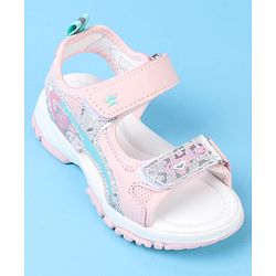 Cute Walk by Babyhug Velcro Closure Sandals with Glitter Print - Pink