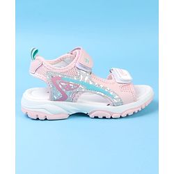 Cute Walk by Babyhug Velcro Closure Sandals with Glitter Print - Pink
