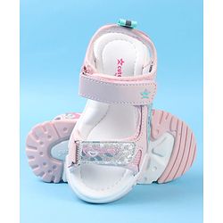 Cute Walk by Babyhug Velcro Closure Sandals with Glitter Print - Pink