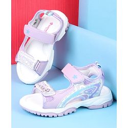 Cute Walk by Babyhug Velcro Closure Sandals with Glitter Print - Pink