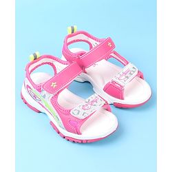Cute Walk by Babyhug Velcro Closure Sandals with Glitter Print - Pink