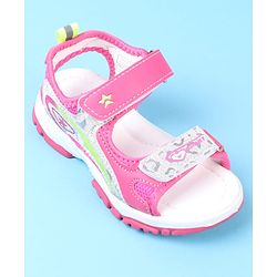 Cute Walk by Babyhug Velcro Closure Sandals with Glitter Print - Pink