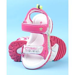 Cute Walk by Babyhug Velcro Closure Sandals with Glitter Print - Pink