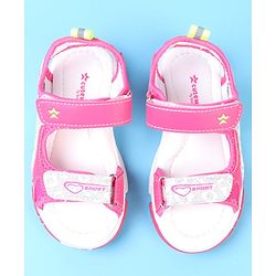 Cute Walk by Babyhug Velcro Closure Sandals with Glitter Print - Pink