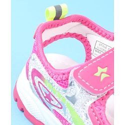 Cute Walk by Babyhug Velcro Closure Sandals with Glitter Print - Pink