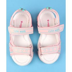 Cute Walk by Babyhug Velcro Closure Solid Colour Sandals - Pink