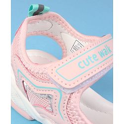 Cute Walk by Babyhug Velcro Closure Solid Colour Sandals - Pink