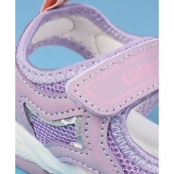 Cute Walk by Babyhug Velcro Closure Solid Colour Sandals - Pink
