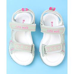 Cute Walk by Babyhug Velcro Closure Solid Colour Sandals - Pink