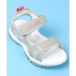 Cute Walk by Babyhug Velcro Closure Solid Colour Sandals - Pink
