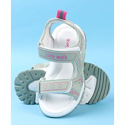 Cute Walk by Babyhug Velcro Closure Solid Colour Sandals - Pink
