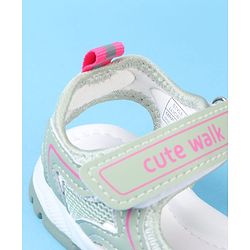 Cute Walk by Babyhug Velcro Closure Solid Colour Sandals - Pink