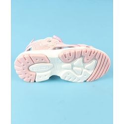 Cute Walk by Babyhug Velcro Closure Sandals with Floral Applique - Peach