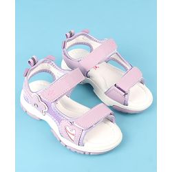 Cute Walk by Babyhug Velcro Closure Sandals with Floral Applique - Peach