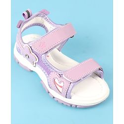 Cute Walk by Babyhug Velcro Closure Sandals with Floral Applique - Peach