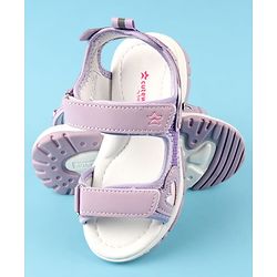 Cute Walk by Babyhug Velcro Closure Sandals with Floral Applique - Peach