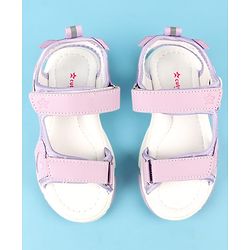 Cute Walk by Babyhug Velcro Closure Sandals with Floral Applique - Peach