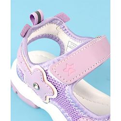 Cute Walk by Babyhug Velcro Closure Sandals with Floral Applique - Peach