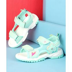 Cute Walk by Babyhug Velcro Closure Sandals with Floral Applique - Peach