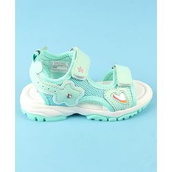 Cute Walk by Babyhug Velcro Closure Sandals with Floral Applique - Peach