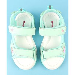 Cute Walk by Babyhug Velcro Closure Sandals with Floral Applique - Peach