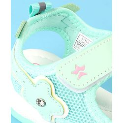 Cute Walk by Babyhug Velcro Closure Sandals with Floral Applique - Peach