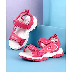 Cute Walk by Babyhug Velcro Closure Sandals with Fashion Print - Fuchsia