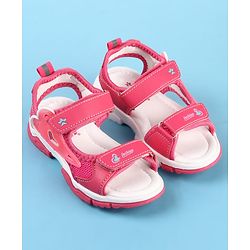 Cute Walk by Babyhug Velcro Closure Sandals with Fashion Print - Fuchsia