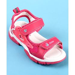 Cute Walk by Babyhug Velcro Closure Sandals with Fashion Print - Fuchsia
