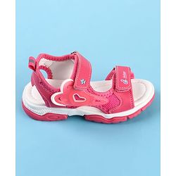 Cute Walk by Babyhug Velcro Closure Sandals with Fashion Print - Fuchsia