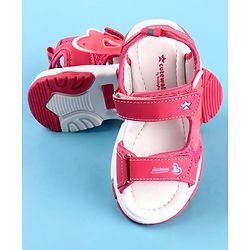 Cute Walk by Babyhug Velcro Closure Sandals with Fashion Print - Fuchsia