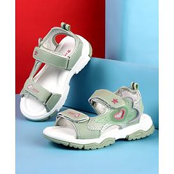 Cute Walk by Babyhug Velcro Closure Sandals with Fashion Print - Fuchsia