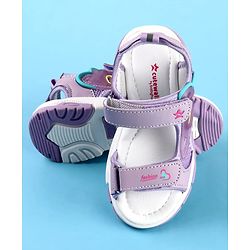 Cute Walk by Babyhug Velcro Closure Sandals with Fashion Print - Fuchsia