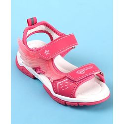 Cute Walk by Babyhug Velcro Closure Sandals with Sport Print - Fuchsia