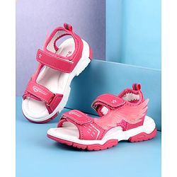 Cute Walk by Babyhug Velcro Closure Sandals with Sport Print - Fuchsia