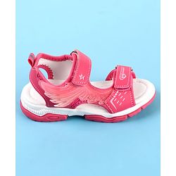Cute Walk by Babyhug Velcro Closure Sandals with Sport Print - Fuchsia