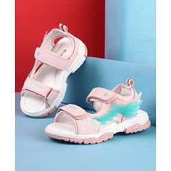 Cute Walk by Babyhug Velcro Closure Sandals with Sport Print - Fuchsia
