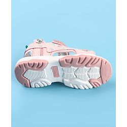 Cute Walk by Babyhug Velcro Closure Sandals with Floral Applique - Pink