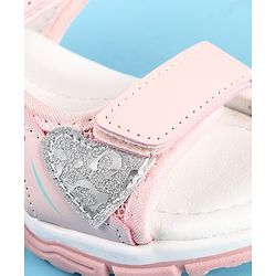 Cute Walk by Babyhug Velcro Closure Sandals with Floral Applique - Pink