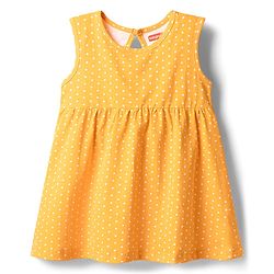 Babyhug Cotton Knit Onepiece Dress Polka Dot Multi Color 3-6 Months